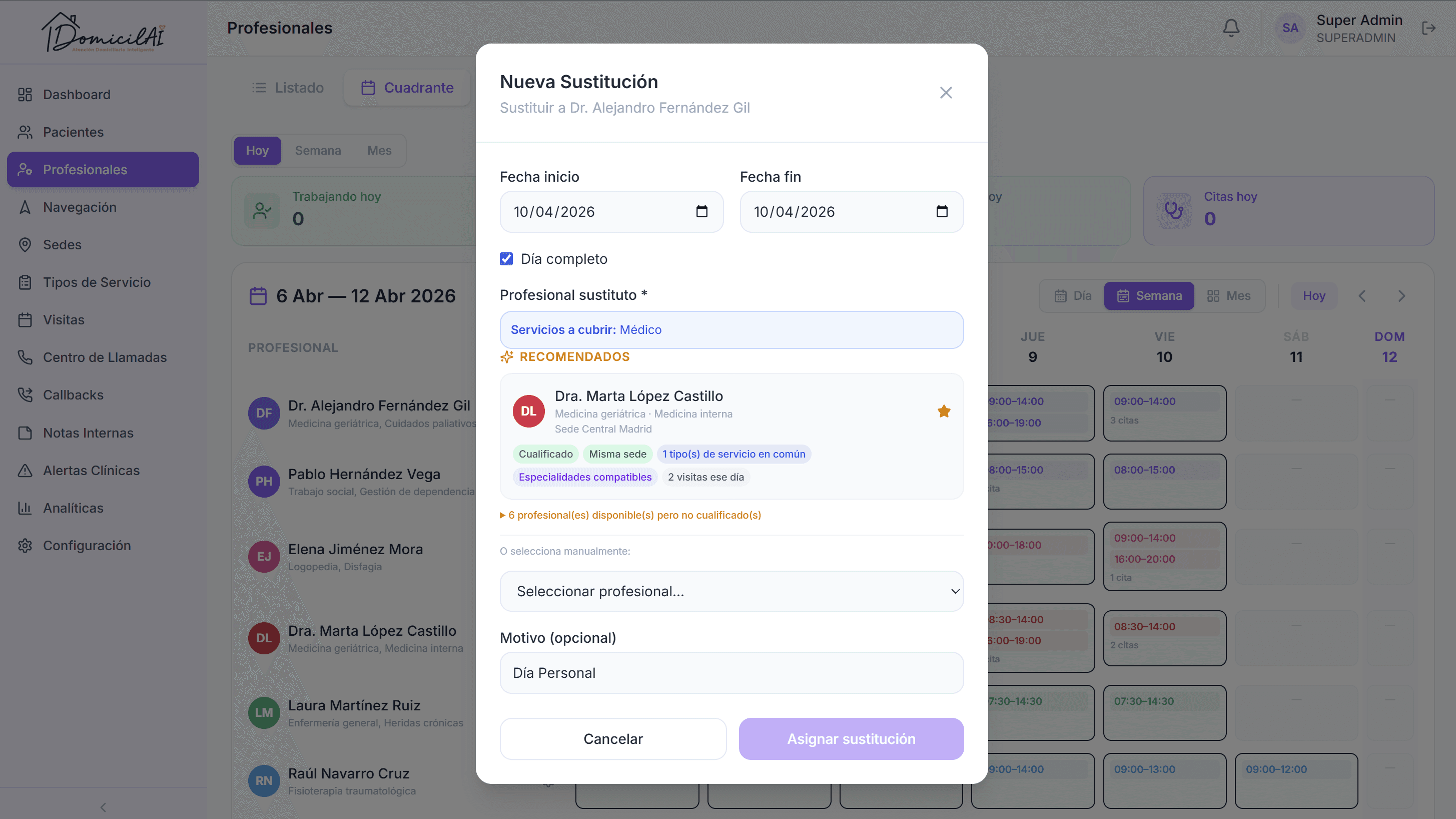 Motor de sustituciones DomicilAI con recomendación de sustituto y compatibilidad